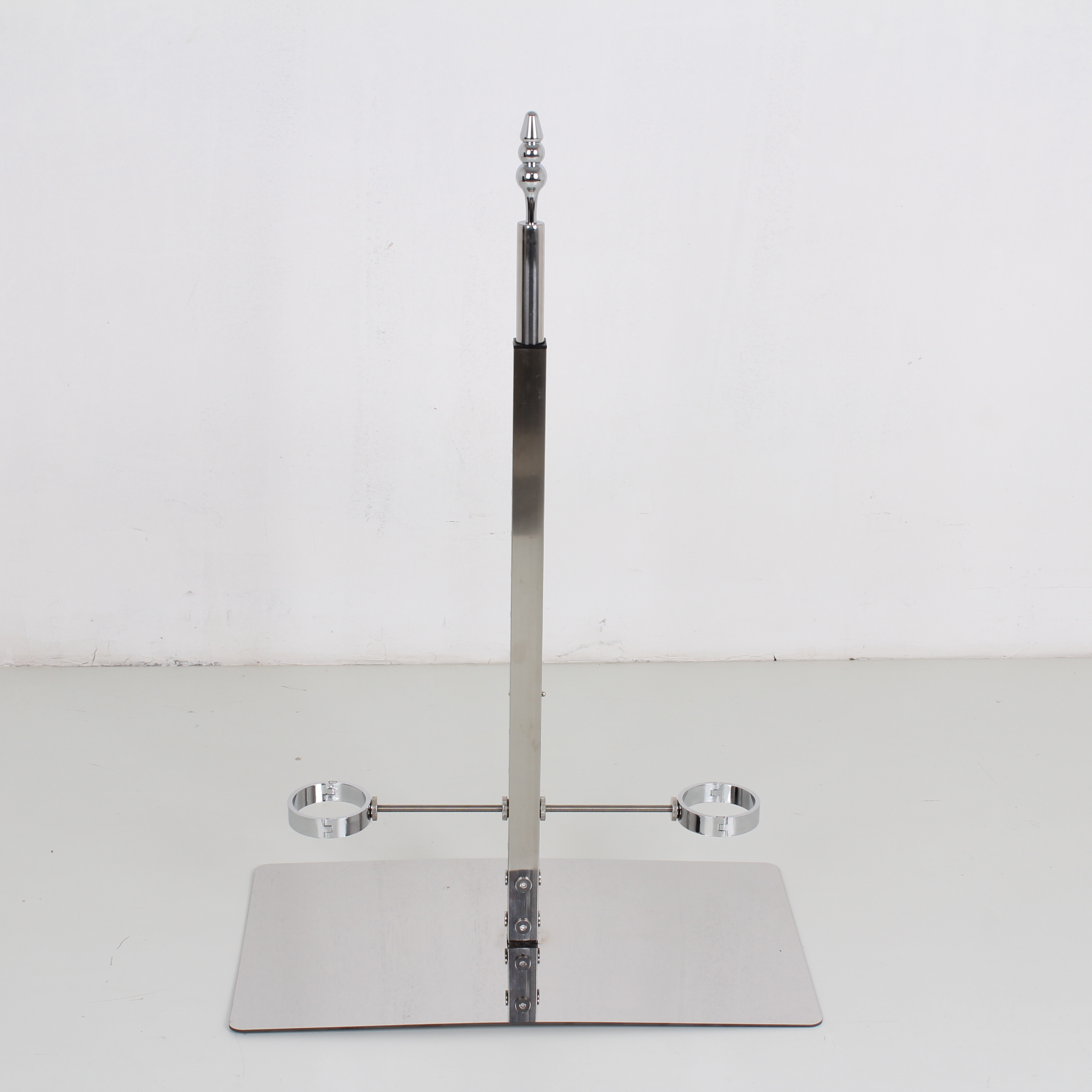 ADJUSTABLE DILDO HOLDER WITH MIRROR BASE AND FOOT FIX METAL BONDAGE