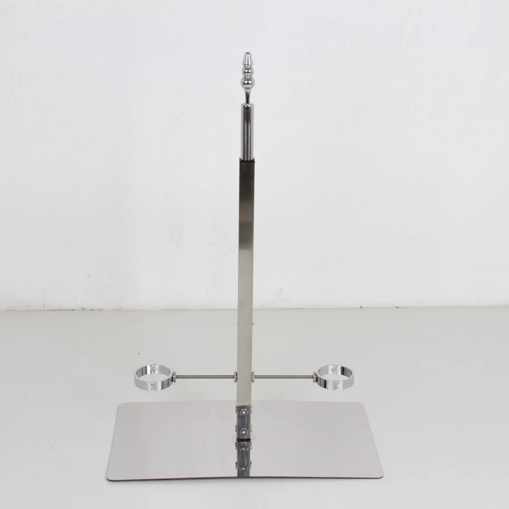 Adjustable mirror base adult positioning stand with height-adjustable center post