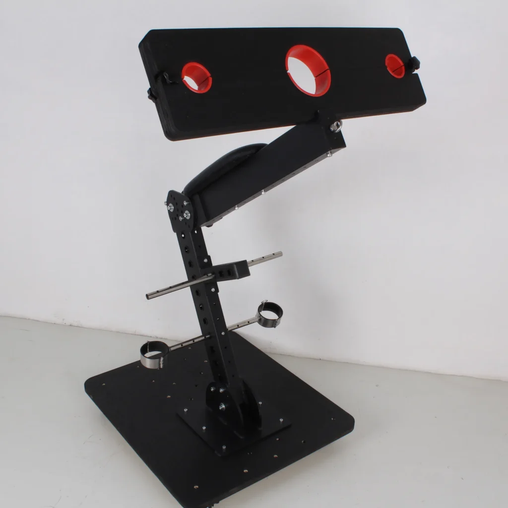 Adjustable steel frame adult positioning bench with multi-layer board yoke
